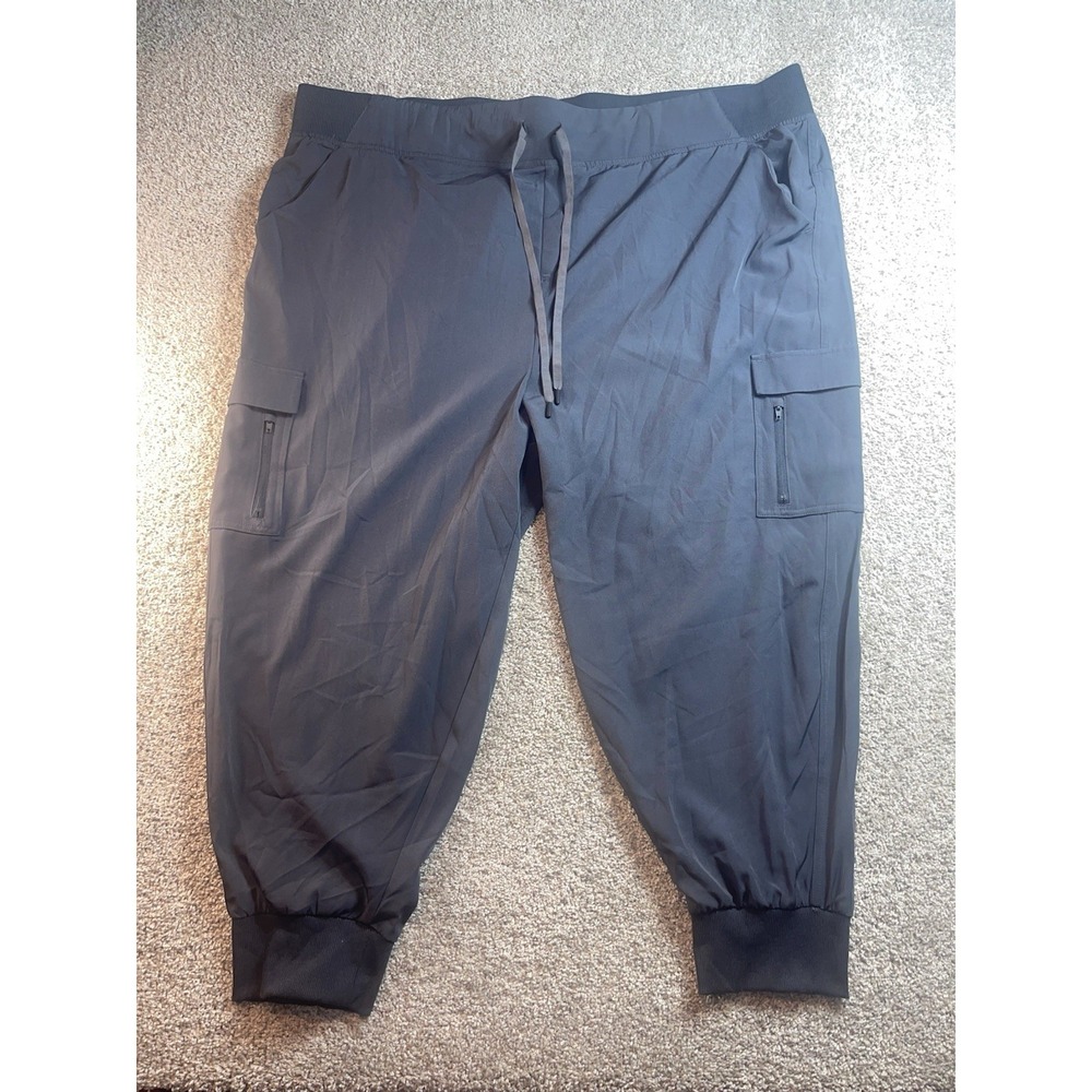 Avenue Pant Leah Cargo Joggers Steel Gray Womens Plus Size 30 NWT